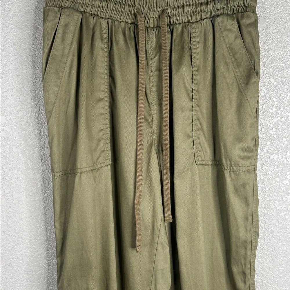 A New Day Olive Green Elastic Waist‎ Front Tie Casual Jogger Pants Size Small
